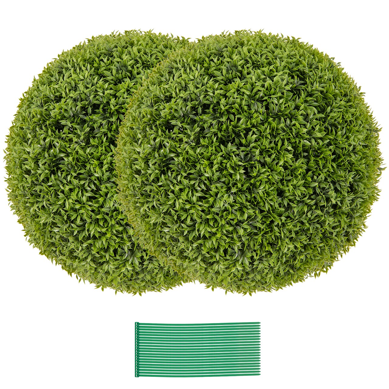 2 Pieces 20 Inch Artificial Plant Boxwood Topiary Ball Indoor and Outdoor Decoration
